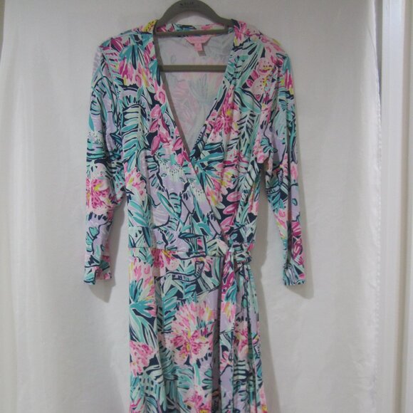 Lilly Pulitzer M Rozaline Wrap Dress Slathouse Soiree - Picture 1 of 8